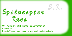 szilveszter kacs business card